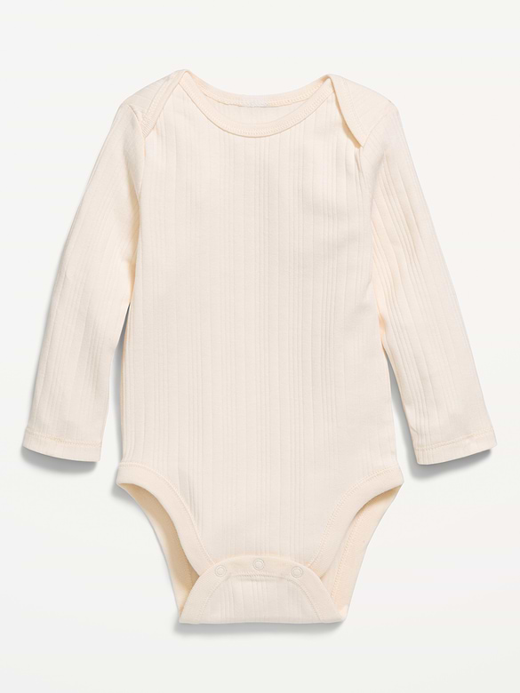 Cache-couche côtelé à manches longues pour bébé