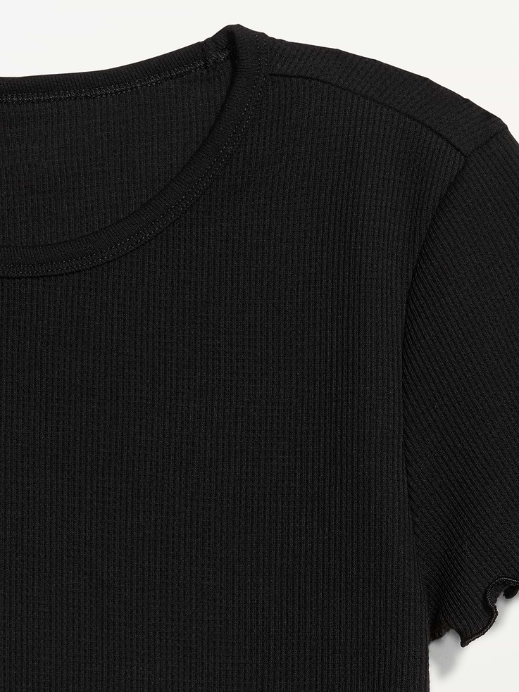 L'image numéro 4 présente T-shirt ajusté court en tricot gaufré
