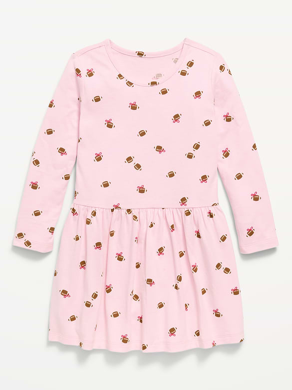 Printed Long-Sleeve Dress for Toddler Girls
