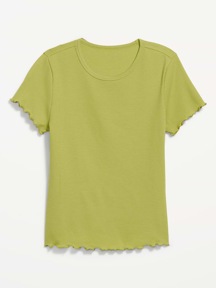 Image number 5 showing, Fitted Waffle-Knit Cropped T-Shirt