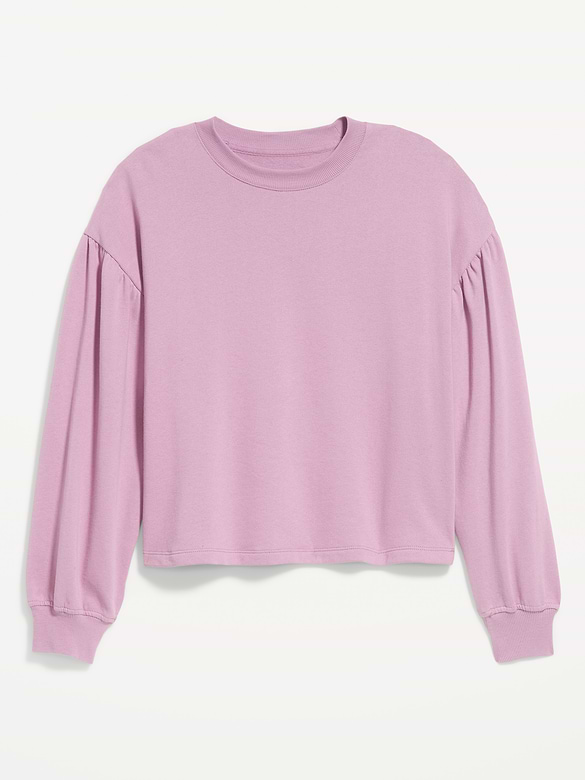 SoComfy Oversized Puff-Sleeve Cropped Sweatshirt