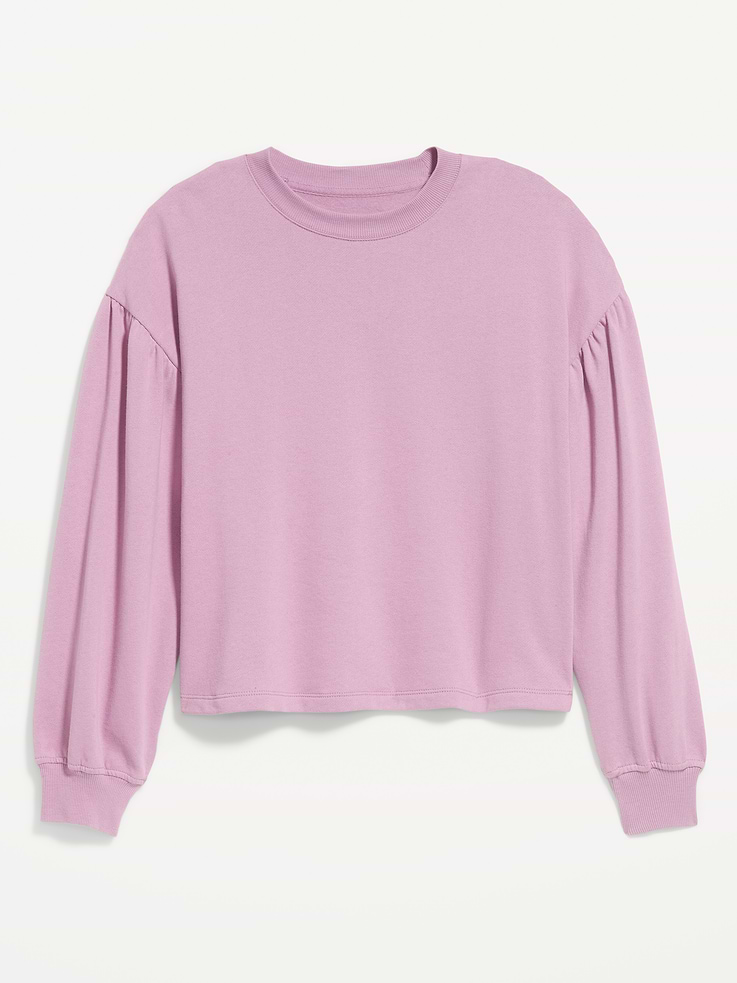 Image number 4 showing, SoComfy Oversized Puff-Sleeve Cropped Sweatshirt