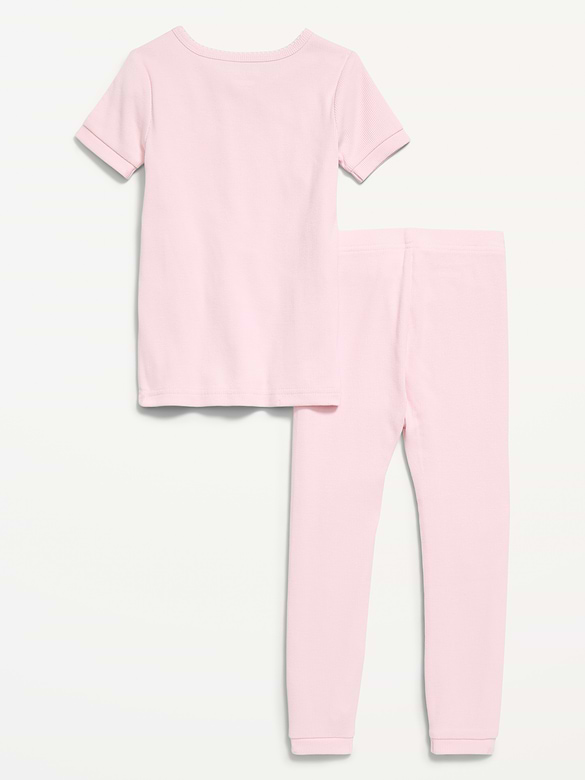 Snug-Fit Ribbed Pajama Set for Toddler & Baby