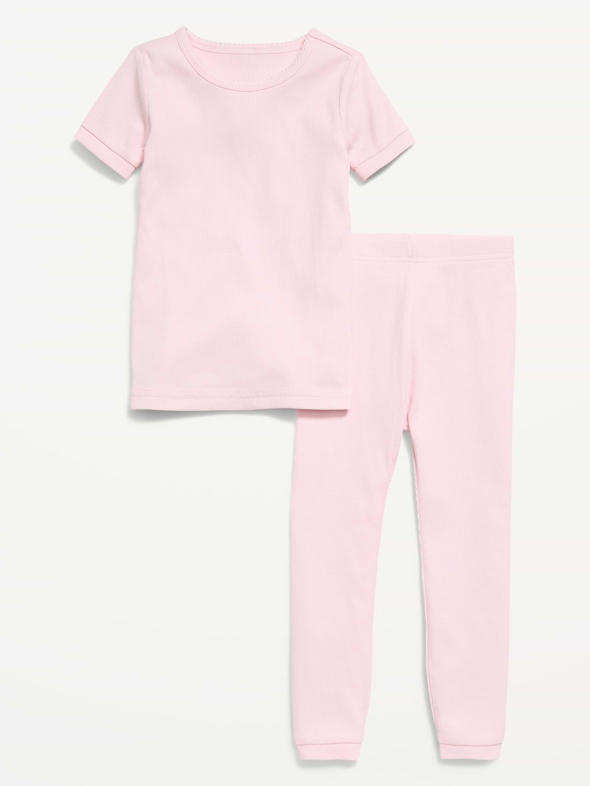 Snug-Fit Ribbed Pajama Set for Toddler & Baby