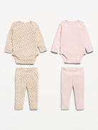 Image number 2 showing, Long-Sleeve Bodysuit and Leggings 4-Piece for Baby