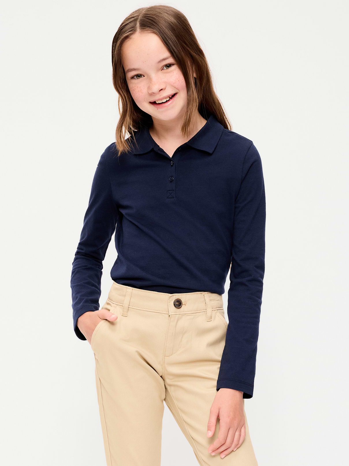 L'image numéro 1 présente Polo d’uniforme scolaire en tricot de jersey pour fille