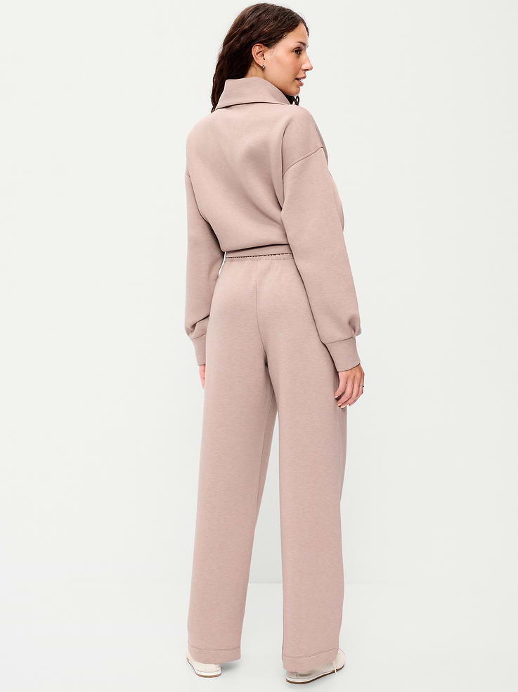 Image number 3 showing, High-Waisted Bounce Fleece Wide-Leg Sweatpants