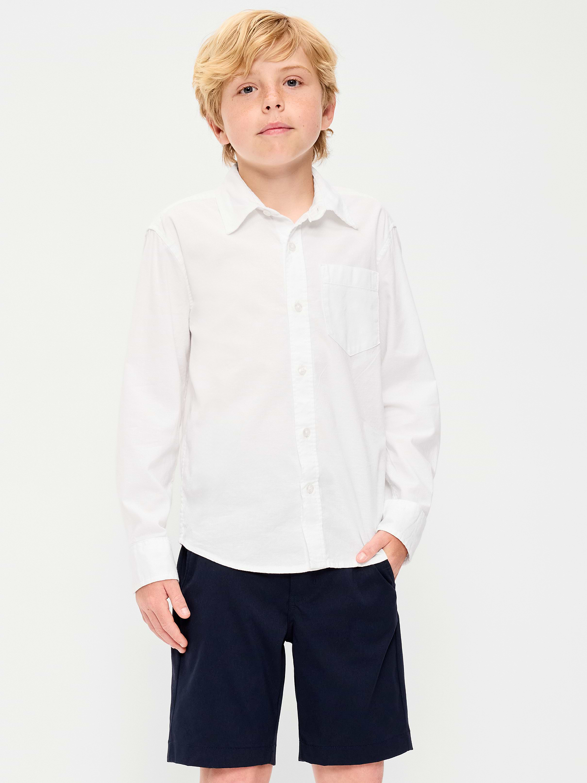 Image number 1 showing, Lightweight Oxford School Uniform Shirt for Boys