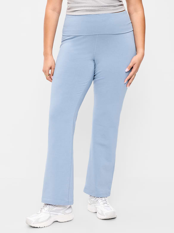 High-Waisted PowerChill Fold-Over Bootcut Leggings