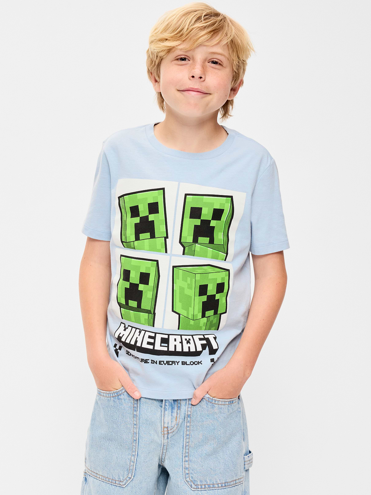 Image number 1 showing, Minecraft™ Gender-Neutral Graphic T-Shirt for Kids