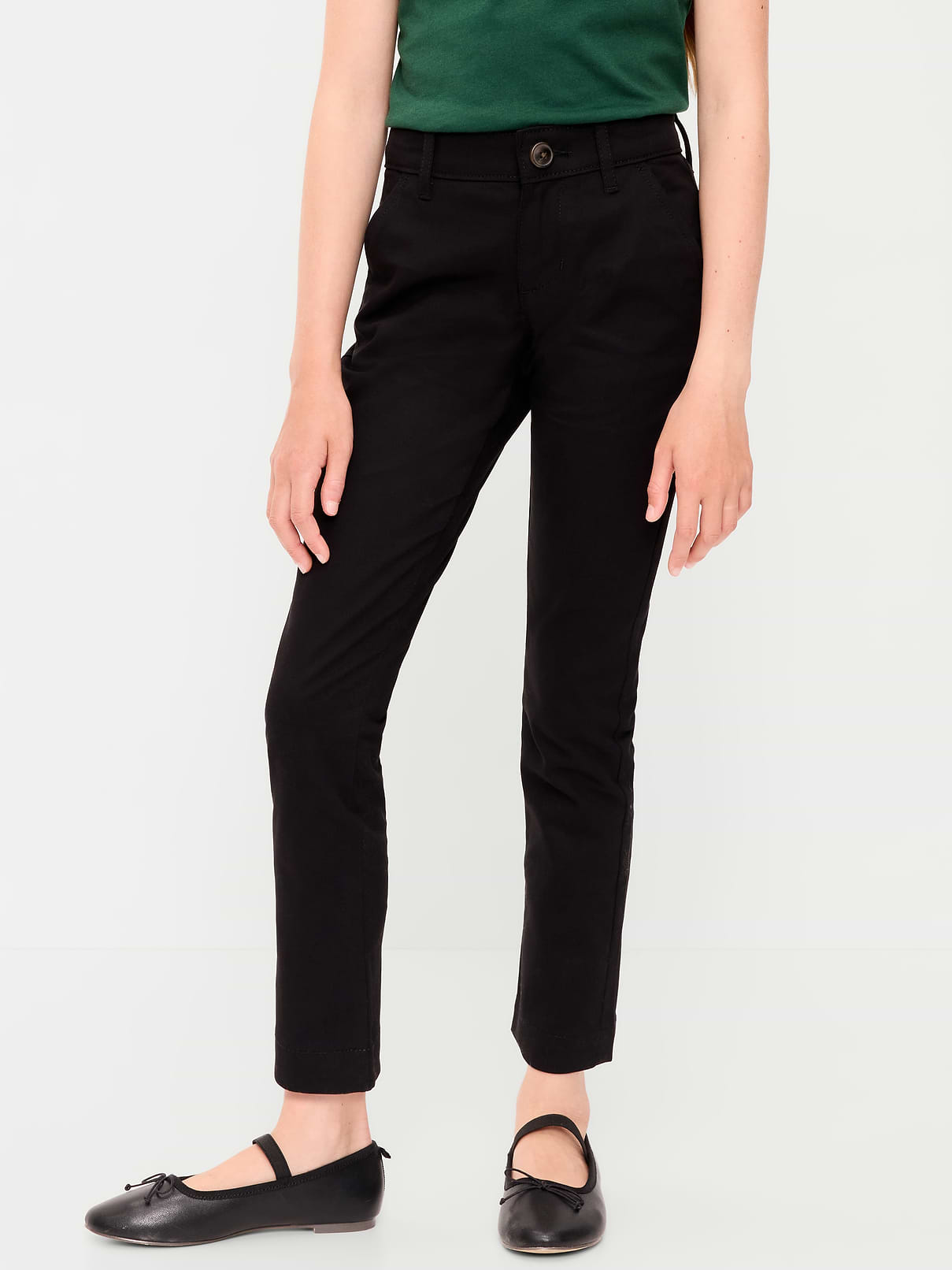 Image number 1 showing, Skinny School Uniform Pants for Girls