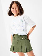 Image number 3 showing, Pleated Utility Twill Skirt for Girls