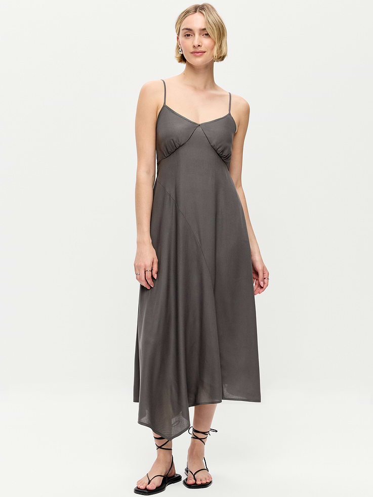 Image number 1 showing, Fit & Flare Tie-Back Asymmetrical Midi Dress