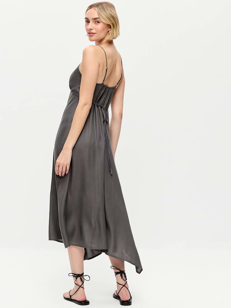 Image number 2 showing, Fit & Flare Tie-Back Asymmetrical Midi Dress