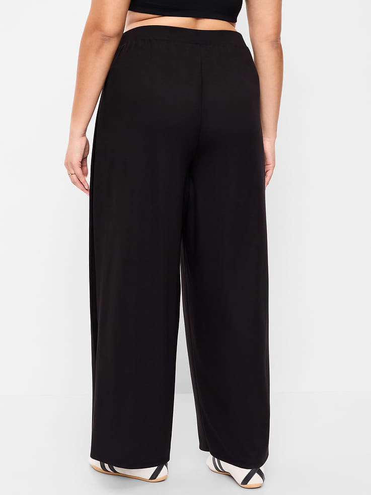 Image number 7 showing, High-Waisted Bounce Lite Drapey Wide-Leg Pleated Pants