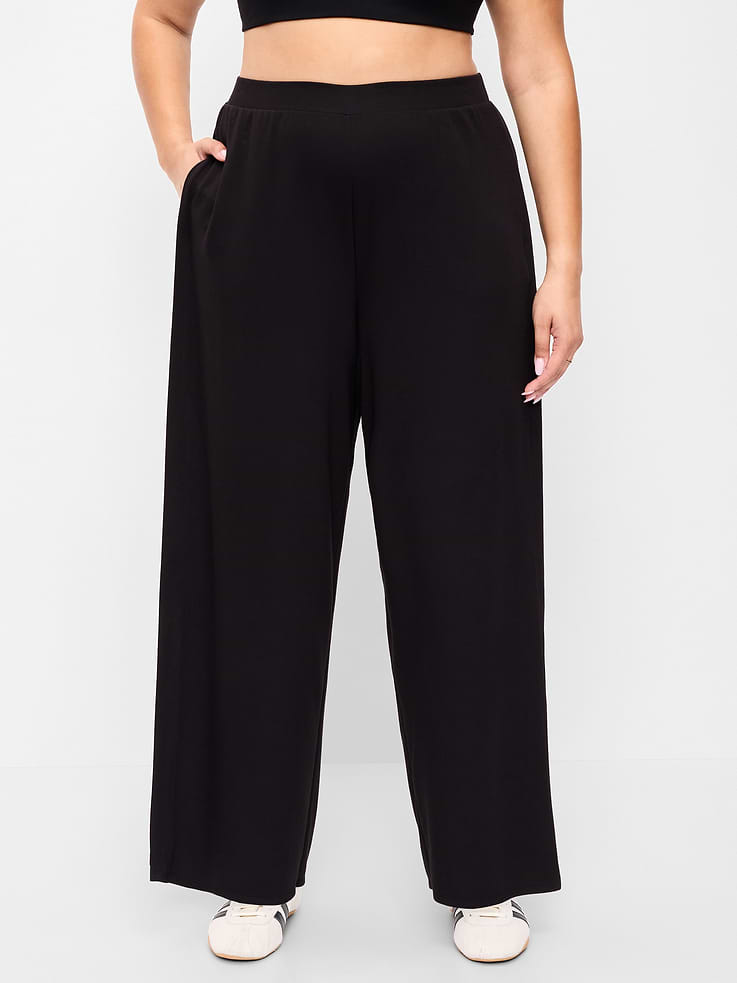 Image number 6 showing, High-Waisted Bounce Lite Drapey Wide-Leg Pleated Pants