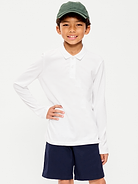 Image number 1 showing, School Uniform Long-Sleeve Polo Shirt for Boys