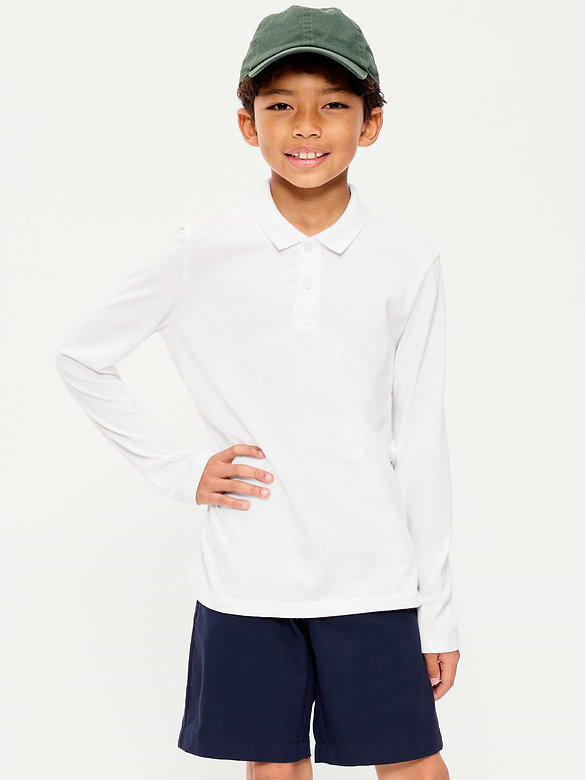 Polo d’uniforme scolaire à manches longues pour garçon