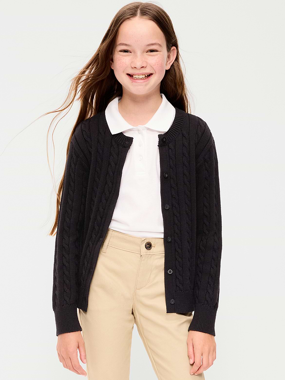 Cardigan en tricot torsadé pour fille