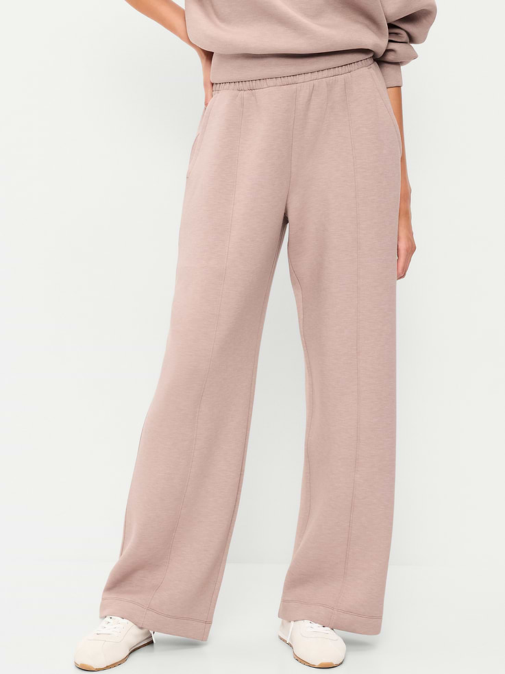 Image number 2 showing, High-Waisted Bounce Fleece Wide-Leg Sweatpants