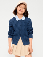 Image number 1 showing, Cable-Knit Cardigan Sweater for Girls