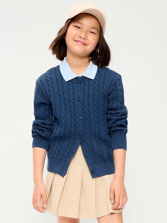 Cardigan en tricot torsadé pour fille