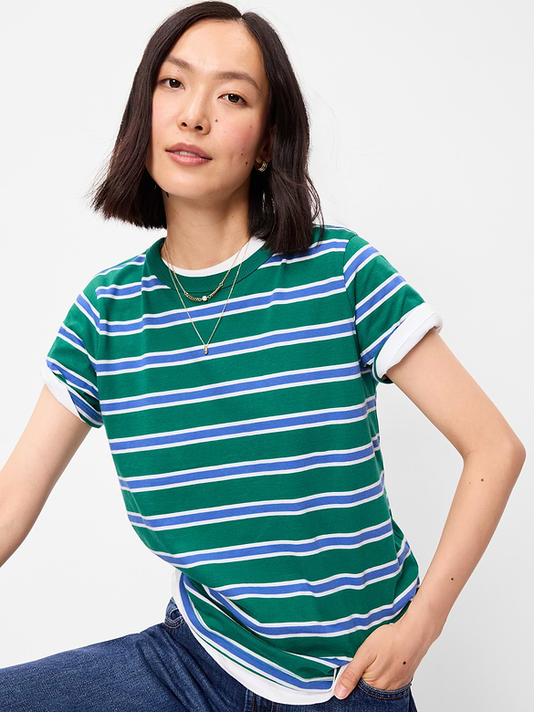 EveryWear Crew-Neck Striped T-Shirt