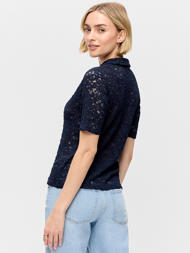 Image number 2 showing, Lace Keyhole Polo Top