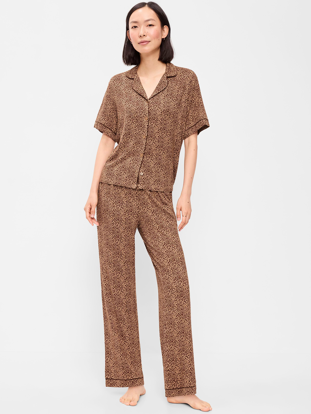Sunday Sleep Knit Jersey Pant Set - Leopard by Old Navy