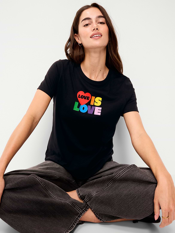 T-shirt passe-partout ras du cou à imprimé de la Fierté