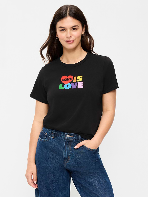 T-shirt passe-partout ras du cou à imprimé de la Fierté