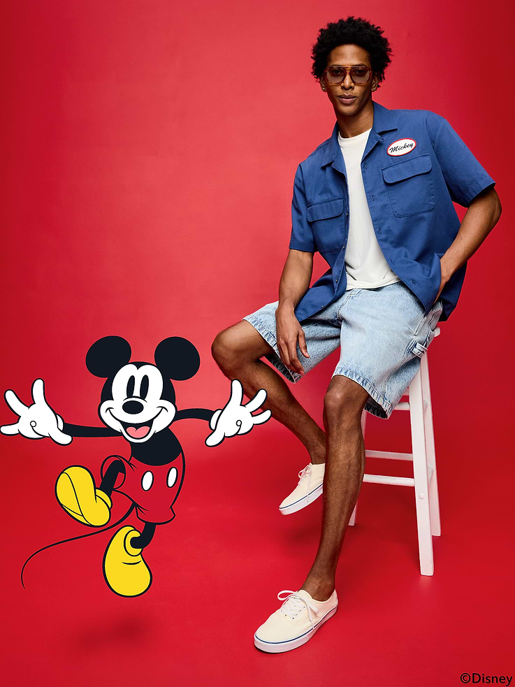 Image number 2 showing, Old Navy x Disney Mickey Mouse Short-Sleeve Twill Camp Shirt for Men