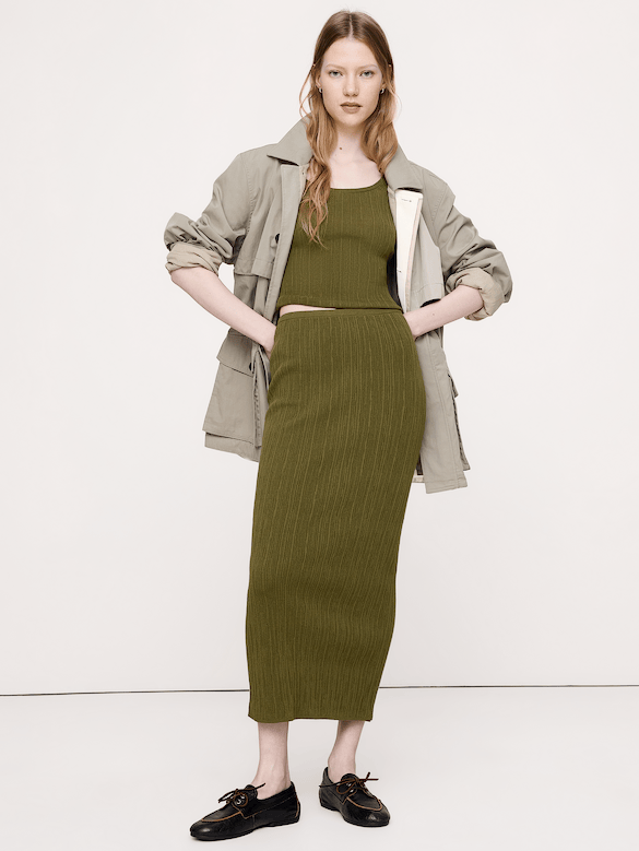Crinkle Knit Maxi Skirt