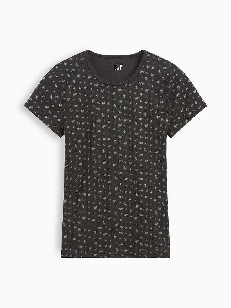 Image number 5 showing, Pointelle Crewneck T-Shirt