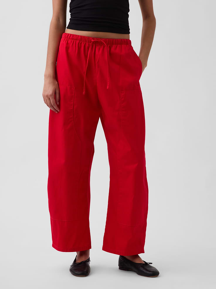 Image number 2 showing, Poplin Easy Double-Knee Barrel Pants