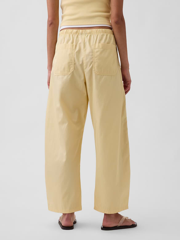 Poplin Easy Double-Knee Barrel Pants