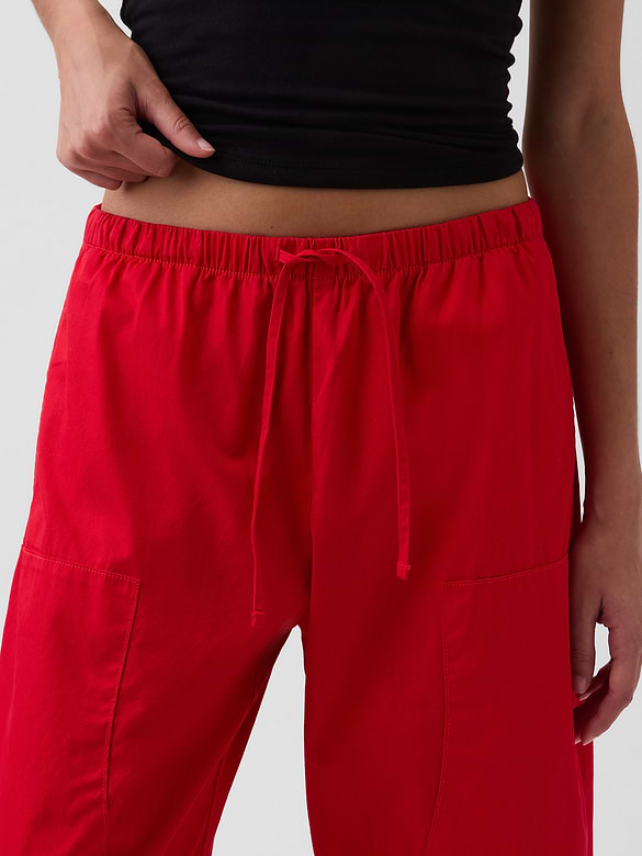 Poplin Easy Double-Knee Barrel Pants