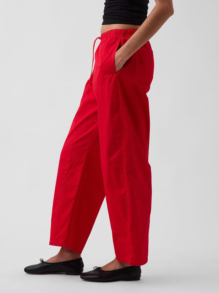Image number 3 showing, Poplin Easy Double-Knee Barrel Pants