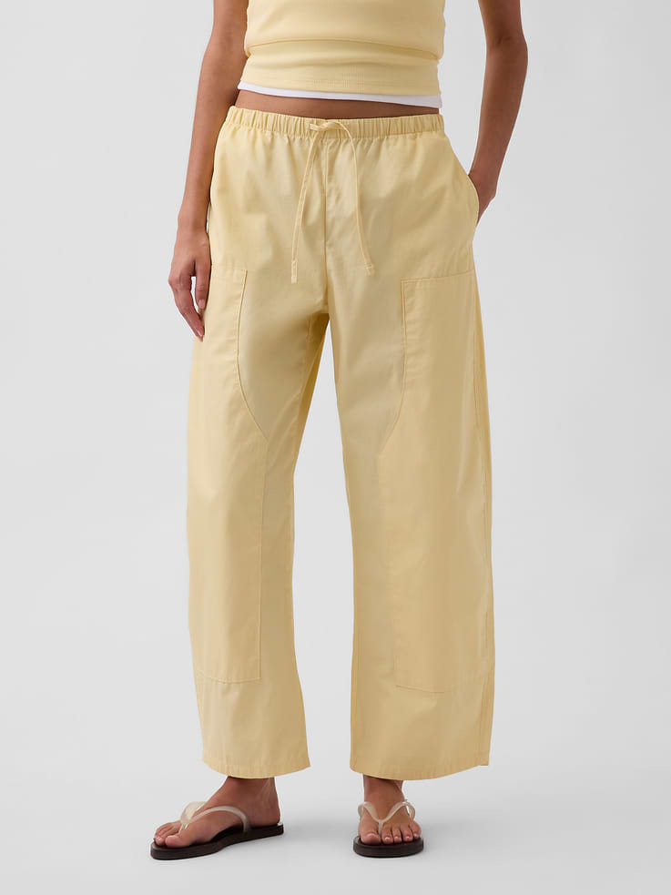 Image number 2 showing, Poplin Easy Double-Knee Barrel Pants