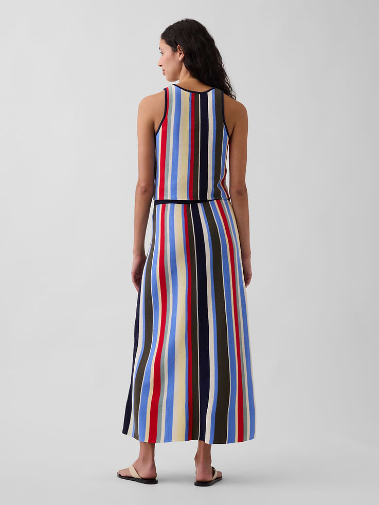 Image number 2 showing, 100% Cotton Stripe Easy Maxi Sweater Skirt