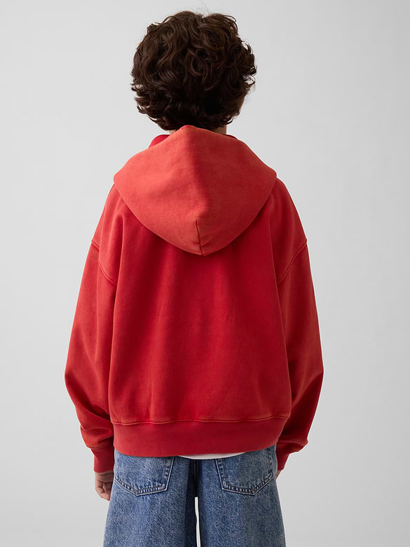 Veste à capuchon décontracté VintageDoux à logo pour Enfant