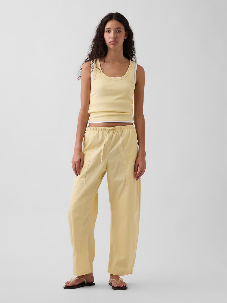 Image number 1 showing, Poplin Easy Double-Knee Barrel Pants