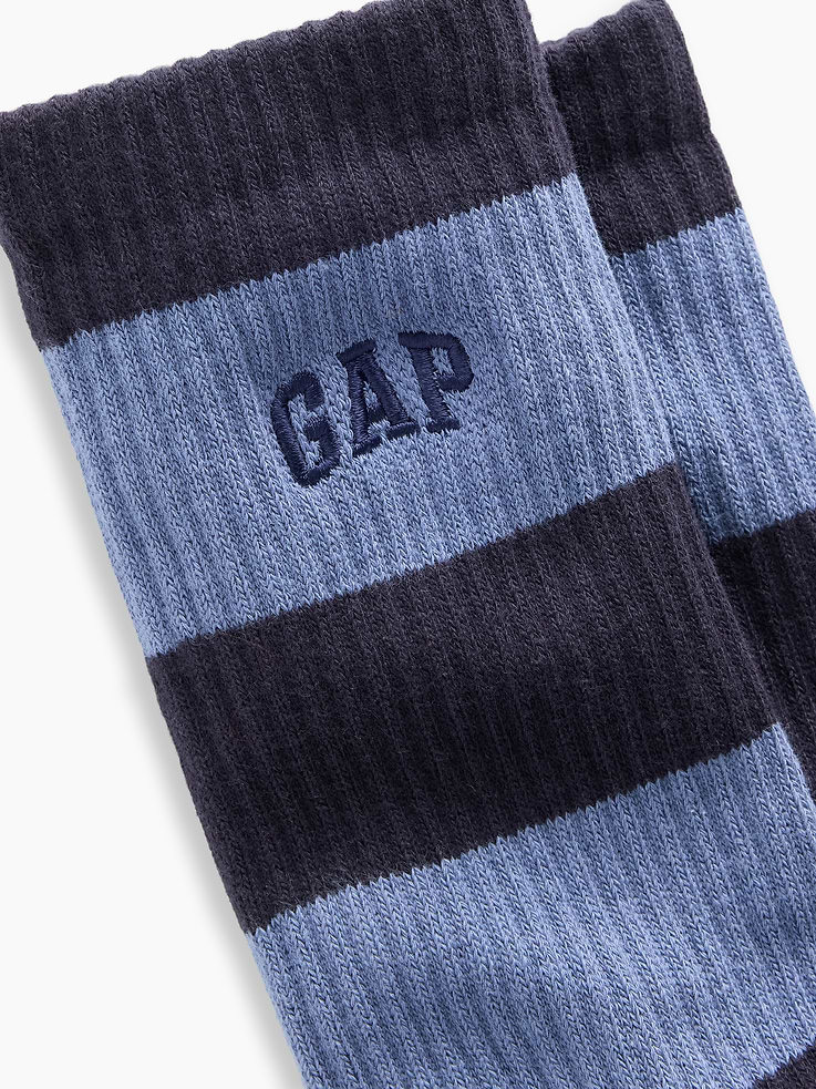 Image number 2 showing, Rugby Stripe Logo Crew Socks