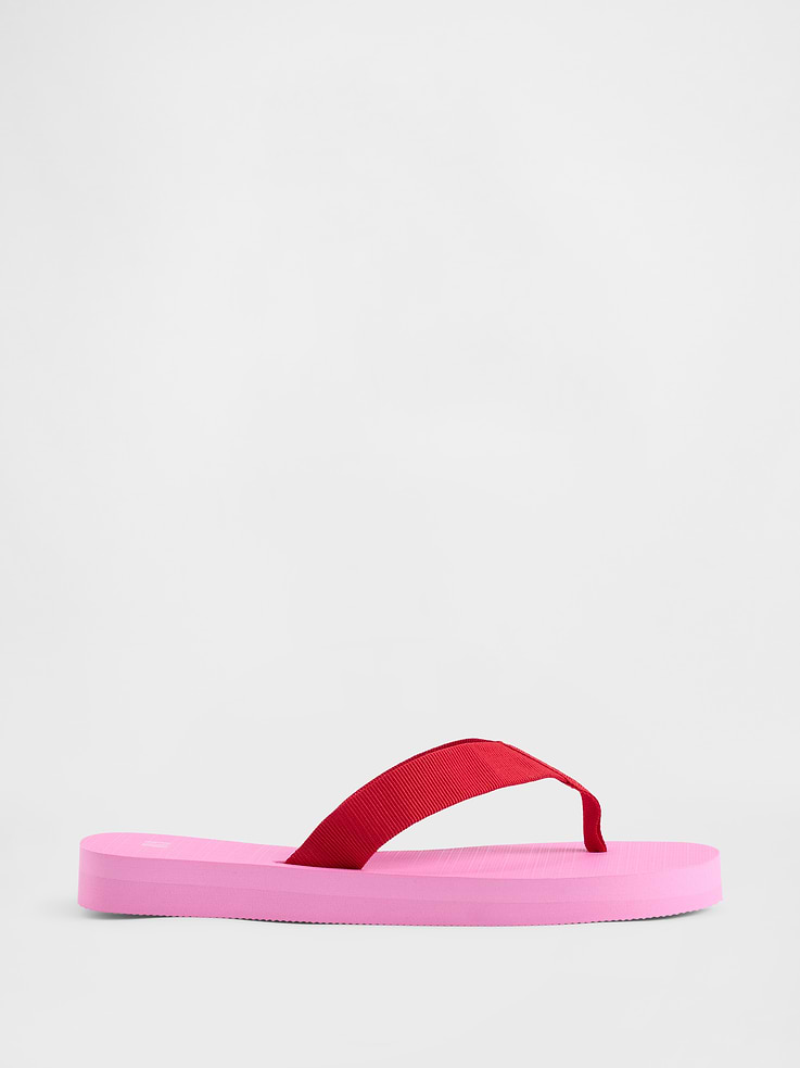 Image number 1 showing, Canvas Platform Flip Flops