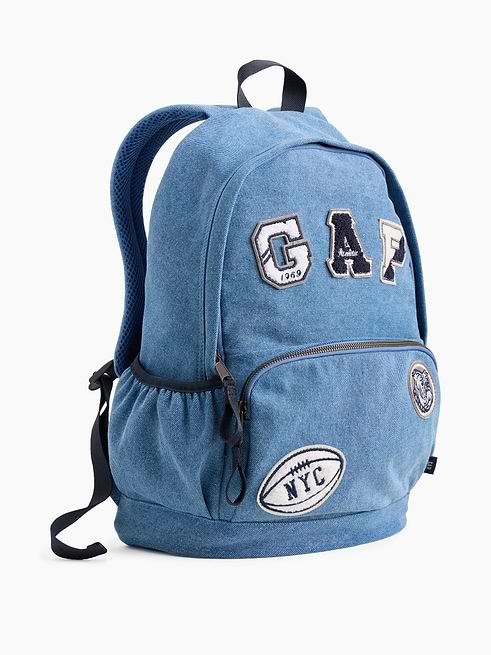 gap blue mini backpack State Bags Kane ~ Heart Born Yesterday Top Carry Handle Kids Denim Backpack | Gap