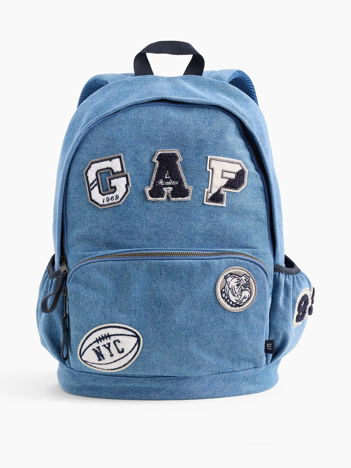 Kids Denim Logo Patch Backpack
