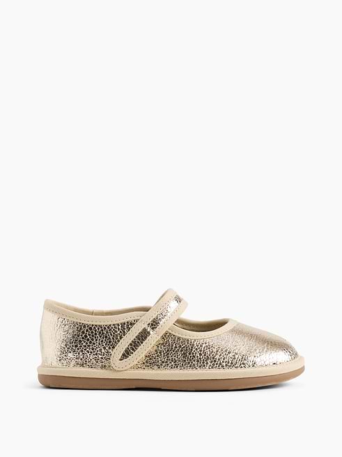toddler gold dress shoes Metallic Mary Jane Flats and an adjustable hook