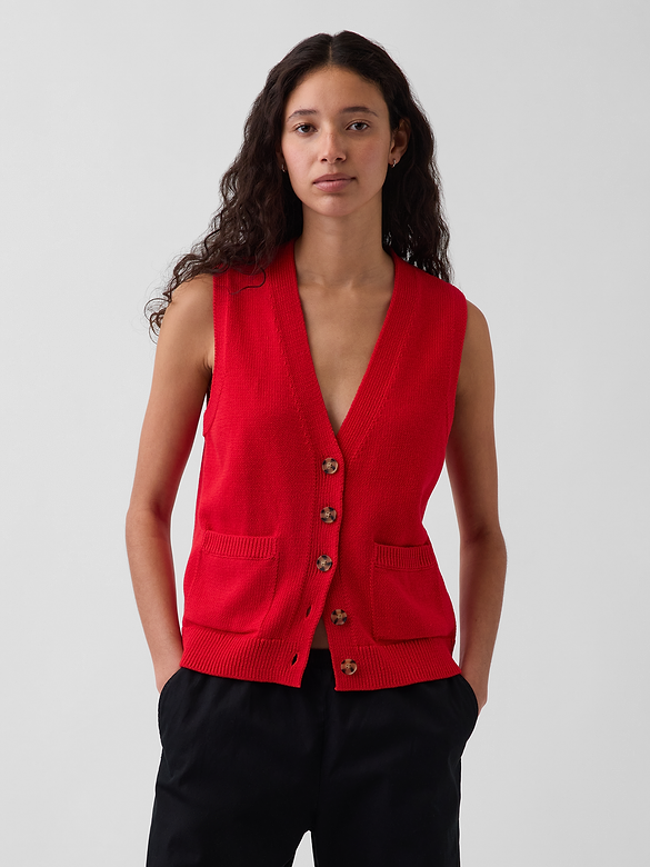 100% Cotton Pocket Sweater Vest