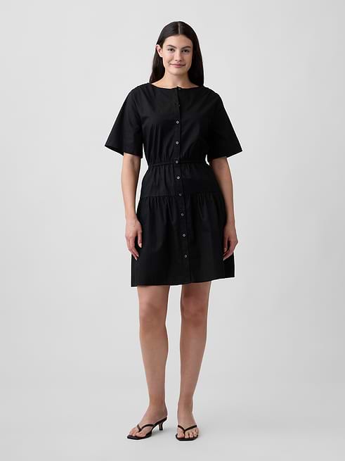 button up mini dress Striped Shirt Black Button Up Mini DressHow to style Button-Up Mini Dress | Banana