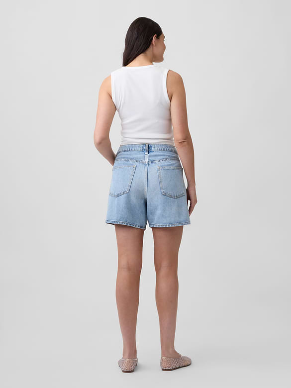 SuperSoft Drawstring Denim Midi Shorts